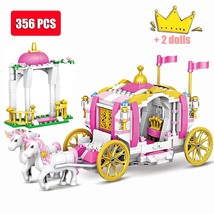 356PCS Luxury Royal Princess Horse Rose Carriage Building Blocks Set Toys - $24.98