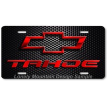 Chevy Tahoe Inspired Art Red on Mesh FLAT Aluminum Novelty License Tag Plate - £14.36 GBP