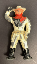 Vintage Barclay Pod Foot Cowboy in White Lead Toy  [e-09] - $10.00