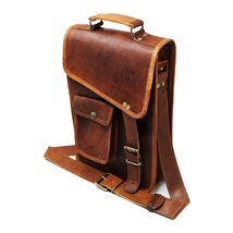 11&quot; leather messenger bag laptop case office briefcase gift for men comp... - £46.47 GBP