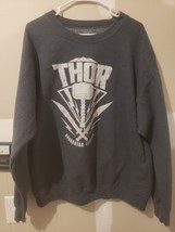 Mens Marvel Comics Thor Ragnarok Hammer Logo GREY Sweatshirt pullover Size XL - £17.38 GBP