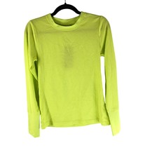 Calia by Carrie Underwood Flow Collection Top Rib Crew Long Sleeve Lime Green M - £15.13 GBP