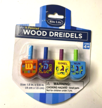 Rite Lite The DREIDEL Game~4 Small Painted Woods Ages 4+ Sealed - £7.56 GBP