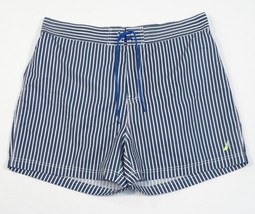 Nautica Blue &amp; White Stripe Brief Lined Swim Trunks Boardshorts Men&#39;s NWT - £66.85 GBP