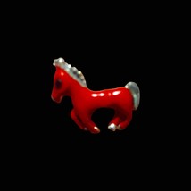 1950s Stunning and dainty is this 0.75 red and silver enamel horse brooch / pin - £24.82 GBP