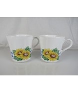 2 Corning Sunsations Sunflowers Cups Mugs Tea Coffee USA - €8,25 EUR