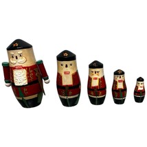 Vintage Russian Nesting Dolls Soldiers Nest Of Five Matroska Hand Painte... - $222.98 MXN