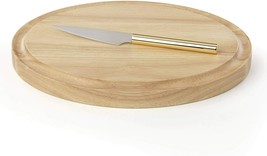 Kate Spade Bar Cutting Board with Knife Round Beech Wood Melrose Avenue Gift NEW - £16.02 GBP
