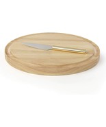 Kate Spade Bar Cutting Board with Knife Round Beech Wood Melrose Avenue ... - £21.07 GBP