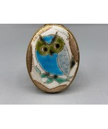 Vtg Owl Lipstick Holder With Mirror Brass Tone Retro Travel Vanity - $20.80