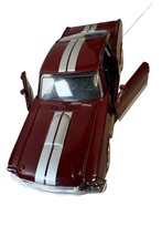 New-Ray 1966 Ford Shelby Mustang GT-350 Diecast Car Maroon Silver Stripes - $32.12