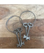 2 Vintage Skeleton Keys on Rings MCM Interior Decorative - $15.44 CAD