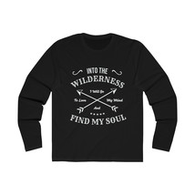 Men&#39;s Slim Fit Long Sleeve Crew Tee - Motivational Wilderness Quote Graphic - £29.09 GBP+