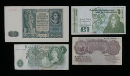 Grande-Bretagne, Irlande &amp; Pologne 4-Notes Kit Pounds, Shillings &amp; Zlotych - $52.46