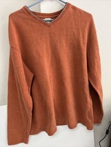 Old Navy Men&#39;s Size large Light Weight Pullover Sweater orange Long Sleeve - $13.27