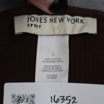 Jones New York Shirt Womens L Brown Sleeveless Scoop Neck Button Up Blouse - £20.20 GBP