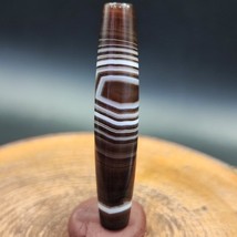 Perle d&#39;agate baguée vintage ancienne agate yéménite naturelle motif rar... - $32.06