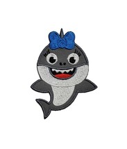 Cartoon Shark Embroidered Iron On Patch 2.2&quot; x 3&quot; Inspiration Funny Humor Laugh  - £7.13 GBP