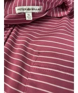 Peter Millar Men Golf Polo Shirt Pink 100% Cotton Short Sleeve Striped Pocket XL - $19.77