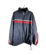 Tek Gear Windbreaker Men's Jacket Navy Blue Full Zip Hood in Collar Size M - $23.99
