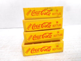 Lot 4 Vtg Mini Plastic Yellow CocaCola Crate Case 12 Bottle Sz TAIWAN (READ - £19.38 GBP
