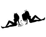 Stickers decals bumper sticker cover scratches beauty temptation angels and demons thumb155 crop