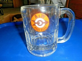A &amp; W Ice Cold Root Beer Mug Arrow Logo Heavy Glass 4 1/4&quot; Tall Orange &amp;... - $19.99