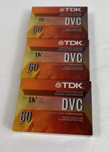 TDK Mini Digital Video Cassette 60 minutes; 3 pack SEALED NEW - $9.90