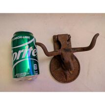 Rustique Taureau Texas Longhorn Steer Crâne Fonte Porte Heurtoir - $25.98