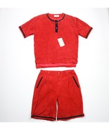 NOS Vintage 90s Streetwear Mens XL 2 Piece Lined Leather Shorts Outfit S... - $118.75