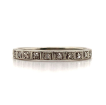 18k White Gold Hand Engraved Diamond Wedding Band Ring Jewelry Size 5.5 ... - $6,388.83 MXN