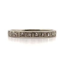 18k White Gold Hand Engraved Diamond Wedding Band Ring Jewelry Size 5.5 (#J5880) - £264.00 GBP