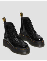 Doc Dr Martens Sinclair Black Patent Leather Leopard Emboss Platform Boots US6  - £154.10 GBP