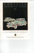 1931 Chrysler Imperial Eight Print Ad~Classic cars, gazelle hood ornament, sedan - £9.56 GBP