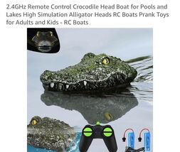 Remote Control Crocodile Boat for Pools and Lakes - Prank Toy for All Ages - $24.63