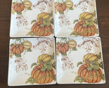 Grace Acorn Oak Pumpkin Print Dinner Plates Set of 4 New Harvest Thanksg... - $74.99