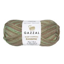 Gazzal Baby Cotton Rainbow, Hand Knitting Yarn, 50% Cotton 50% Acrylic, Crochet  - £11.07 GBP