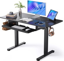 Ergear Electric Standing Desk With Keyboard Tray, 48X24 Inches, Black, - £166.64 GBP