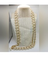 Vintage Faux Pearl Goldtone Belt, 32&quot; with extender - $571.18 MXN