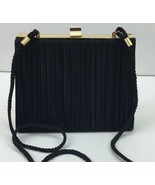 Sasha Designer Ladies Frame Shoulder Bag Prom Purse Black Satin Gold Clasp - £31.49 GBP