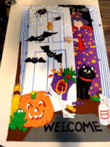Halloween Welcome Fabric Door Panel Cranston Vintage New Trick Or Treat Finished - £9.47 GBP