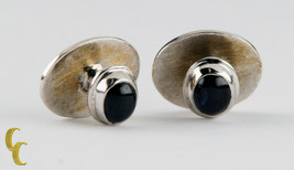 Sapphire Cabochon Cufflinks set in Silver-Colored Metal - £54.84 GBP