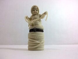 Snowbabies by Department 56 "Thread of Hope" Bisque Porcelain Trinket Bo... - $19.75
