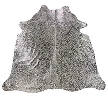 Silver Acid Washed Leopard Print Cowhide Rug Size: 7x6 feet Y-030 - $197.01