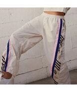 Free People Track In Action Pants Wide Leg Parachute Harem Nylon Cream P... - €50,66 EUR