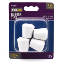 Projex P0061 Furniture Leg Tip Round 1/2&quot; W Rubber Off-White 4-ct - $5.94