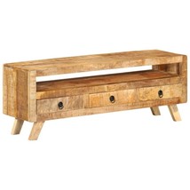 Industrial Rustic Wooden Vintage Solid Mango Wood TV Tele Cabinet Stand Unit - £163.74 GBP