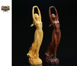 hEnchanting Handcrafted Wooden Sculpture - Graceful Young Lady Statue, Unique Ha - £74.03 GBP