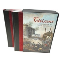 Citizens Folio Society Simon Schama 2 Vol Box Set Red Silk Covers 2004 - £153.40 GBP