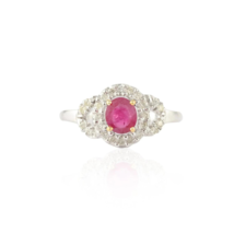 14K White Gold Ruby And Diamond Statement Ring - £636.82 GBP